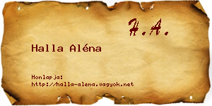 Halla Aléna névjegykártya