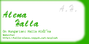 alena halla business card